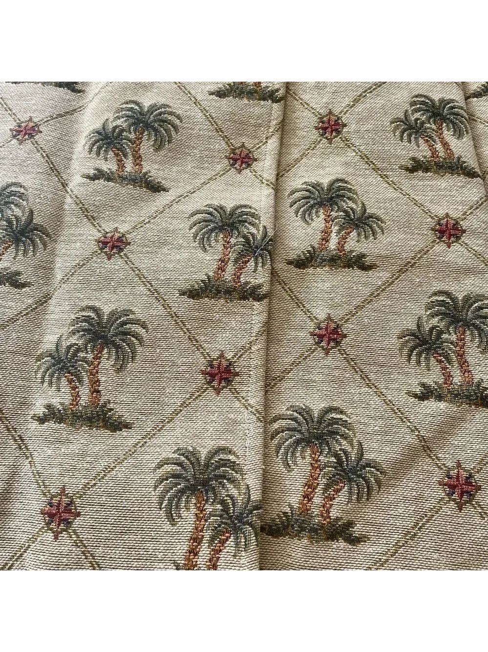 Pillow Cover, Wilkinson Textiles, Custom Made Palm Trees, 25” x 29”.